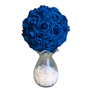 royal blue wedding decor flower ball