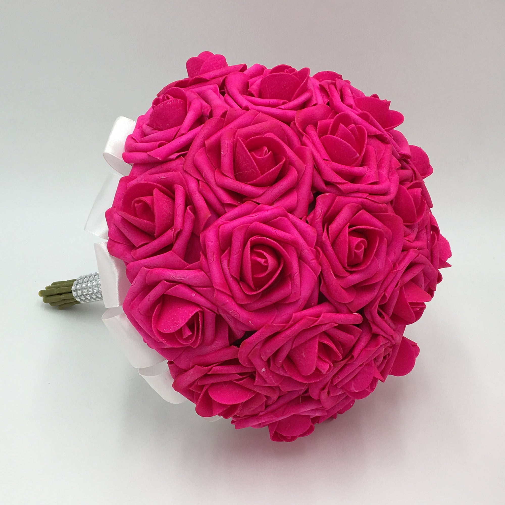 Hot Pink Bridal Bouquet White Bouquet of Rose for Bridesmaid