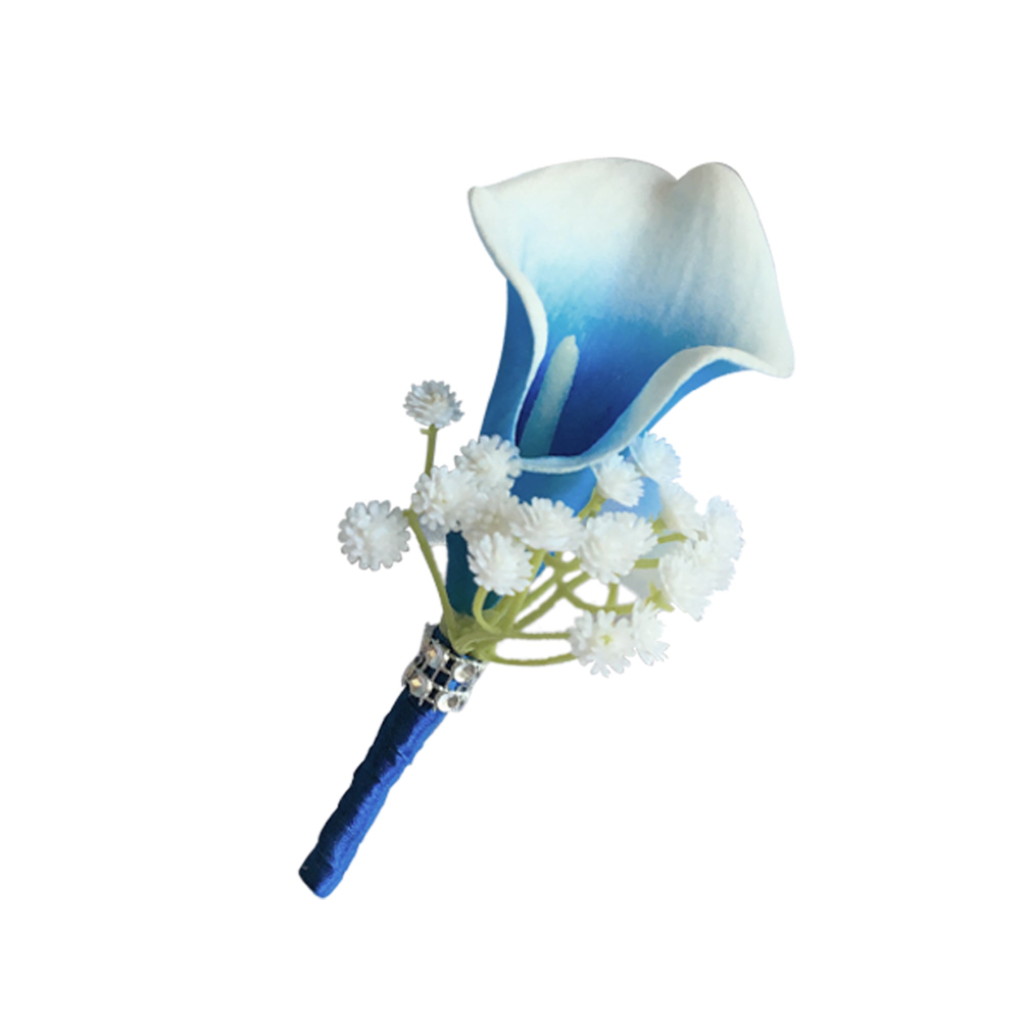 Corsages Boutonniere for Parents Wedding Blue Calla Lily