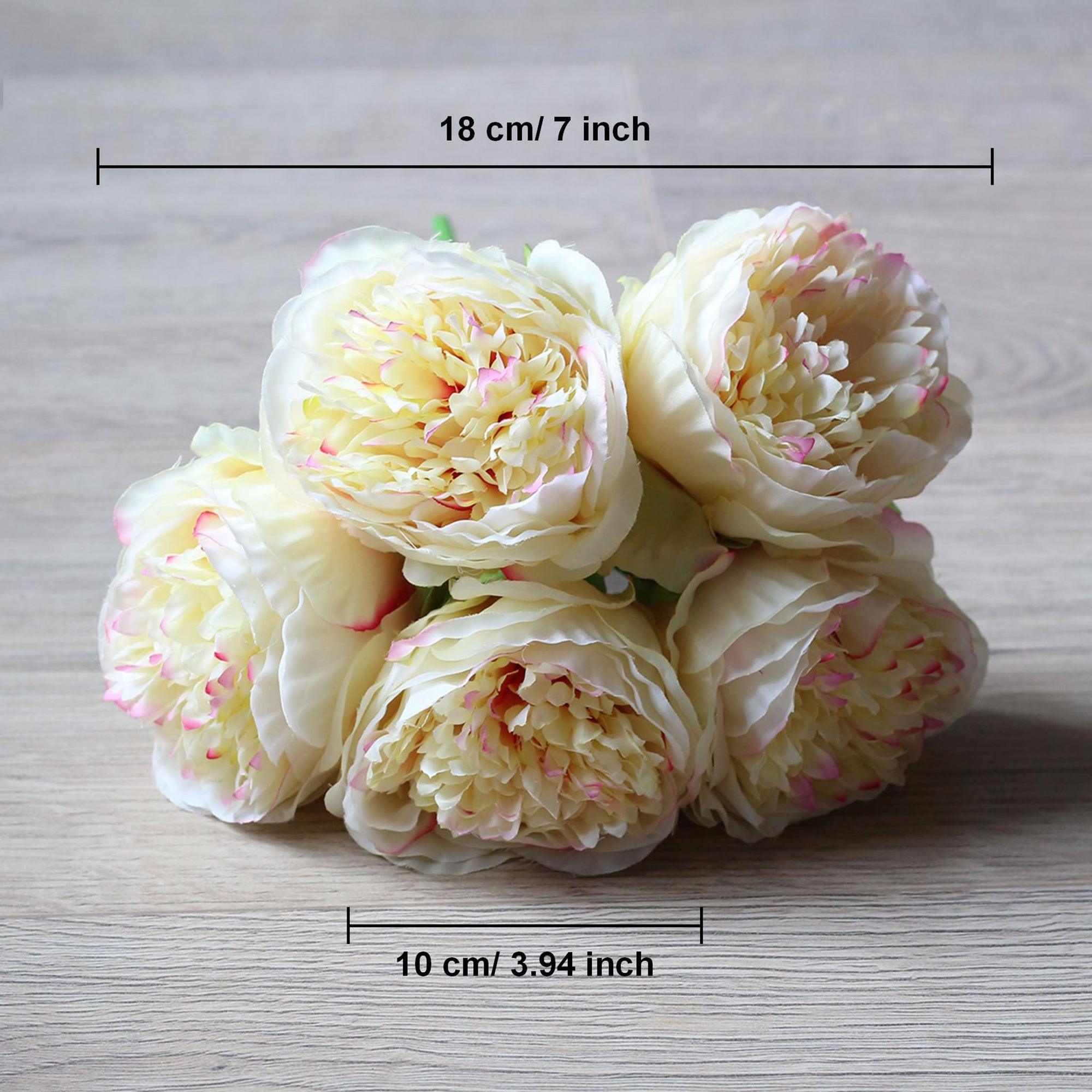 Champagne Silk Peony Bouquet Quality Wedding Flowers 5 Heads Peonies Crafts