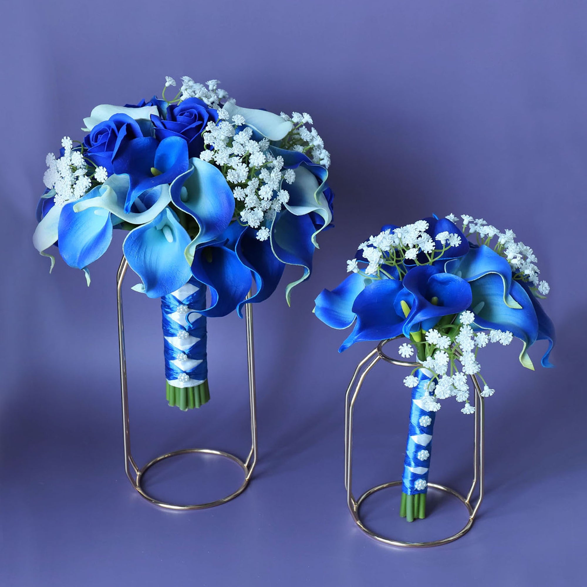 Royal Blue Wedding Bouquets Set