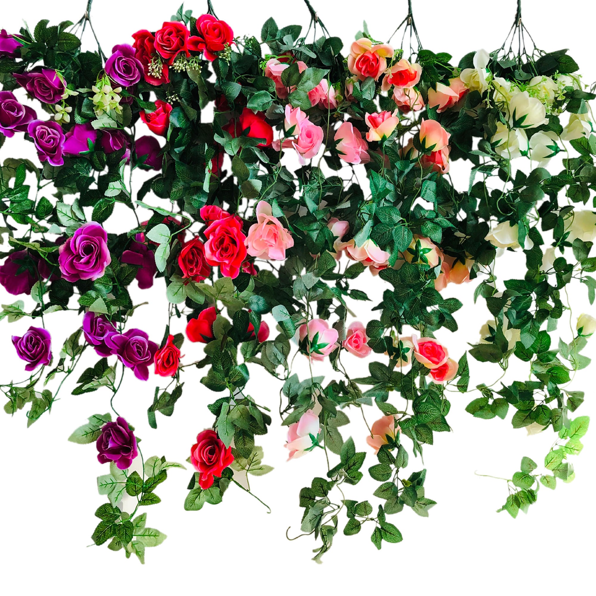 Artificial Flower Vines Silk Rose Garland for Home Outdoor Decor