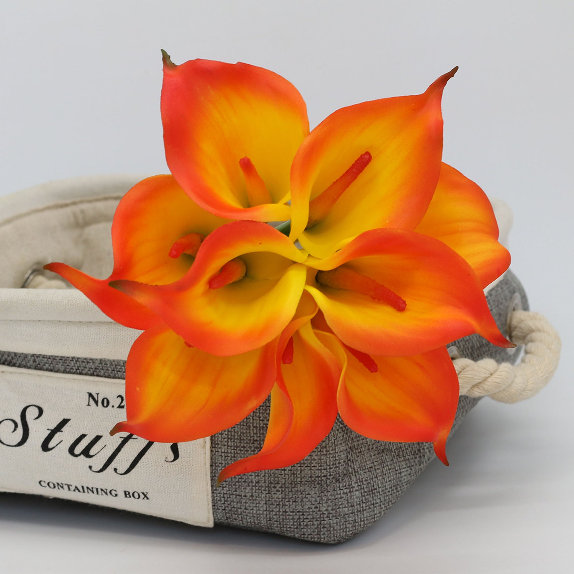 Burnt Orange Flowers Latex Calla Lilies Real Touch Lily Bouquet