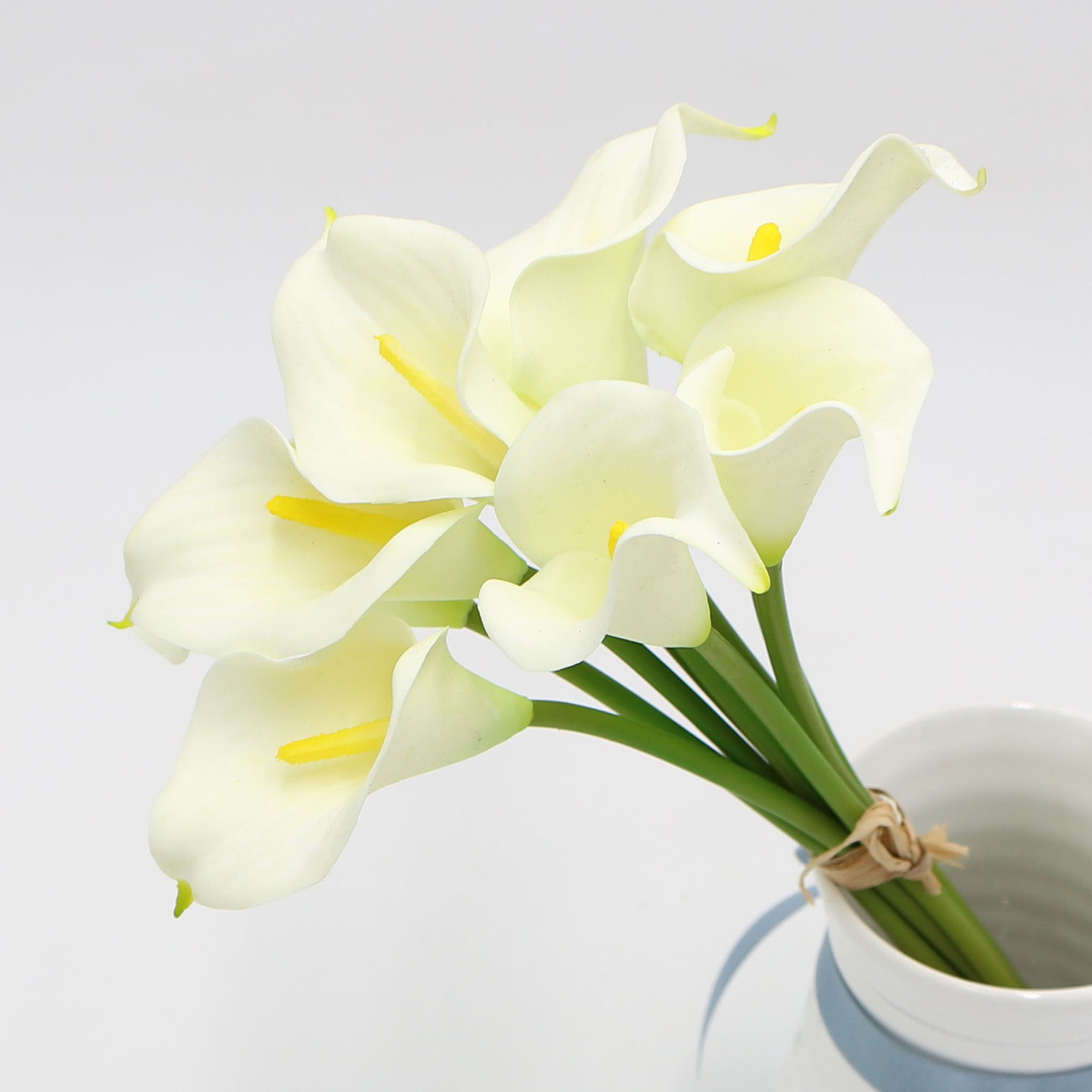 Cream White Calla Lily Bouquet Real Touch Ivory Bridal Flowers