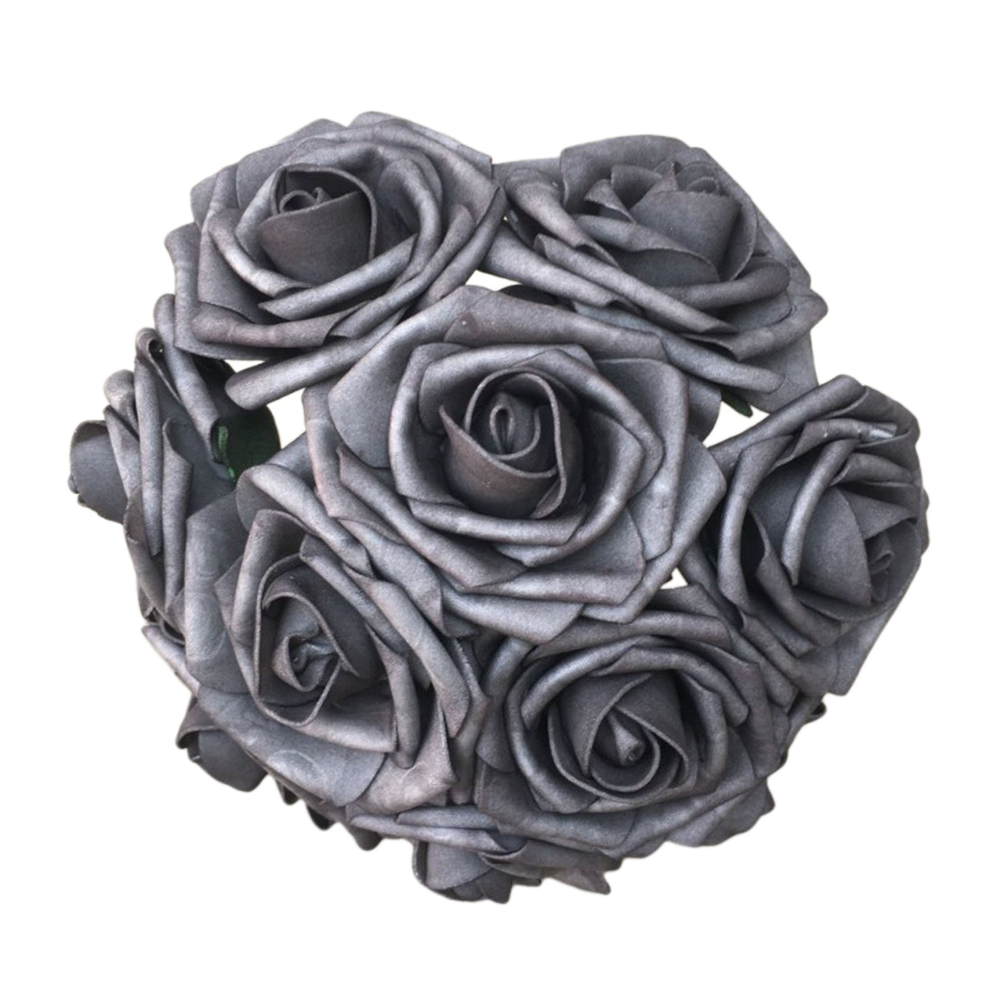 Dark Gray Roses Fake Flowers 50 Bulk