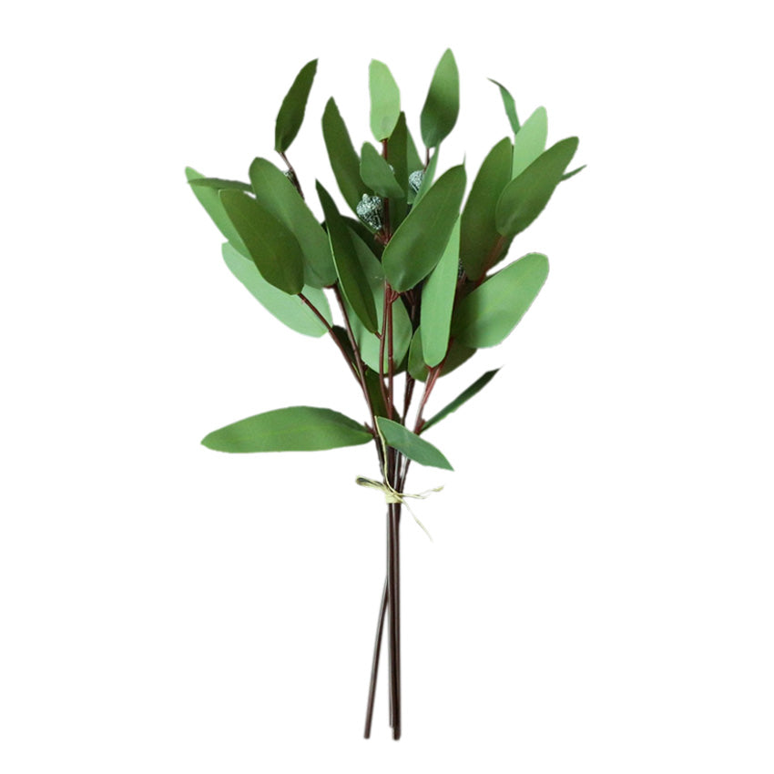 Artificial Greenery Leaves Eucalyptus Bouquet Silk Real Touch Eucalyptus Faux Leaves