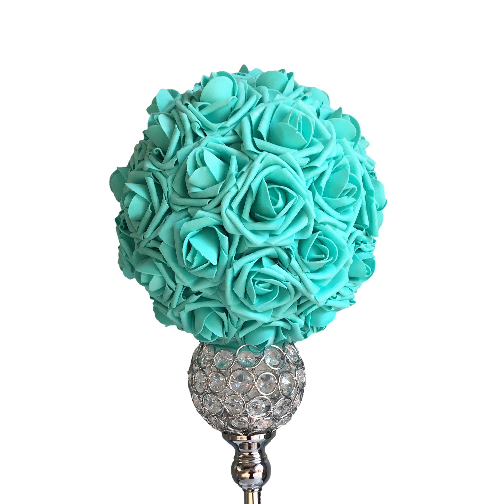 spa blue flower ball wedding centerpieces