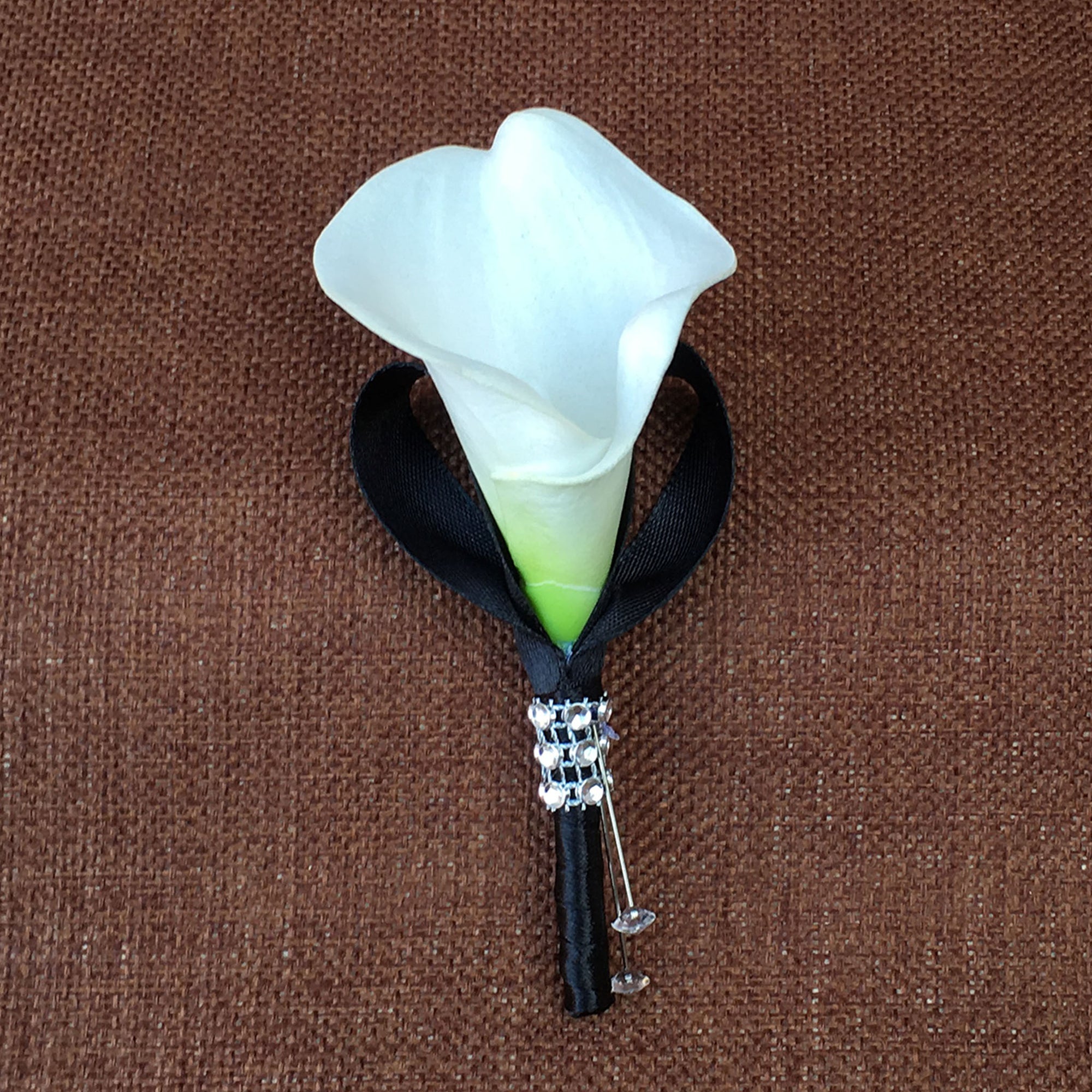 White Calla Lily Bouquet Corsages Boutonniere Teal Bridesmaids Bouquet