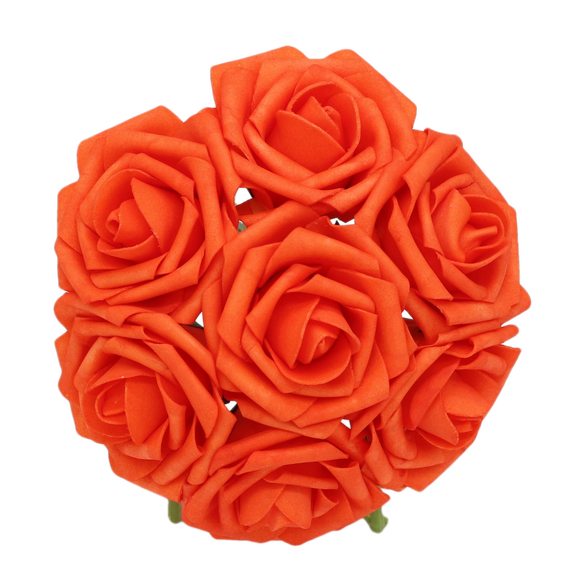 Faux Orange Roses Dark Orange Wedding Flowers Artificial 50 Roses - VANRINA