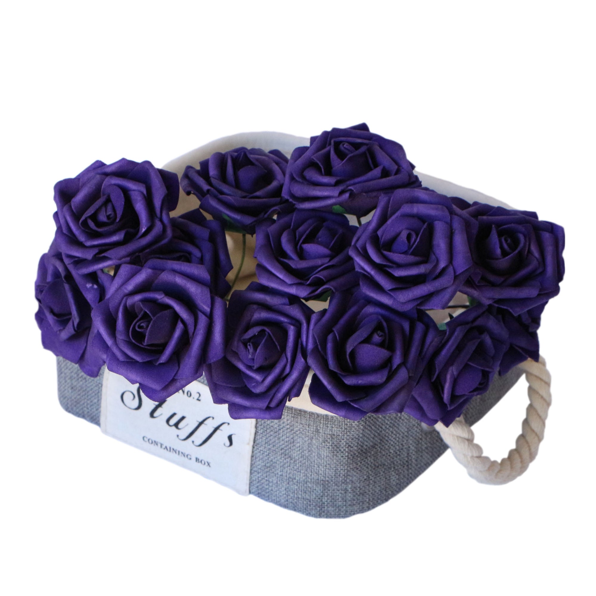 Dark Purple Foam Flowers Fake Roses Wedding Flowers