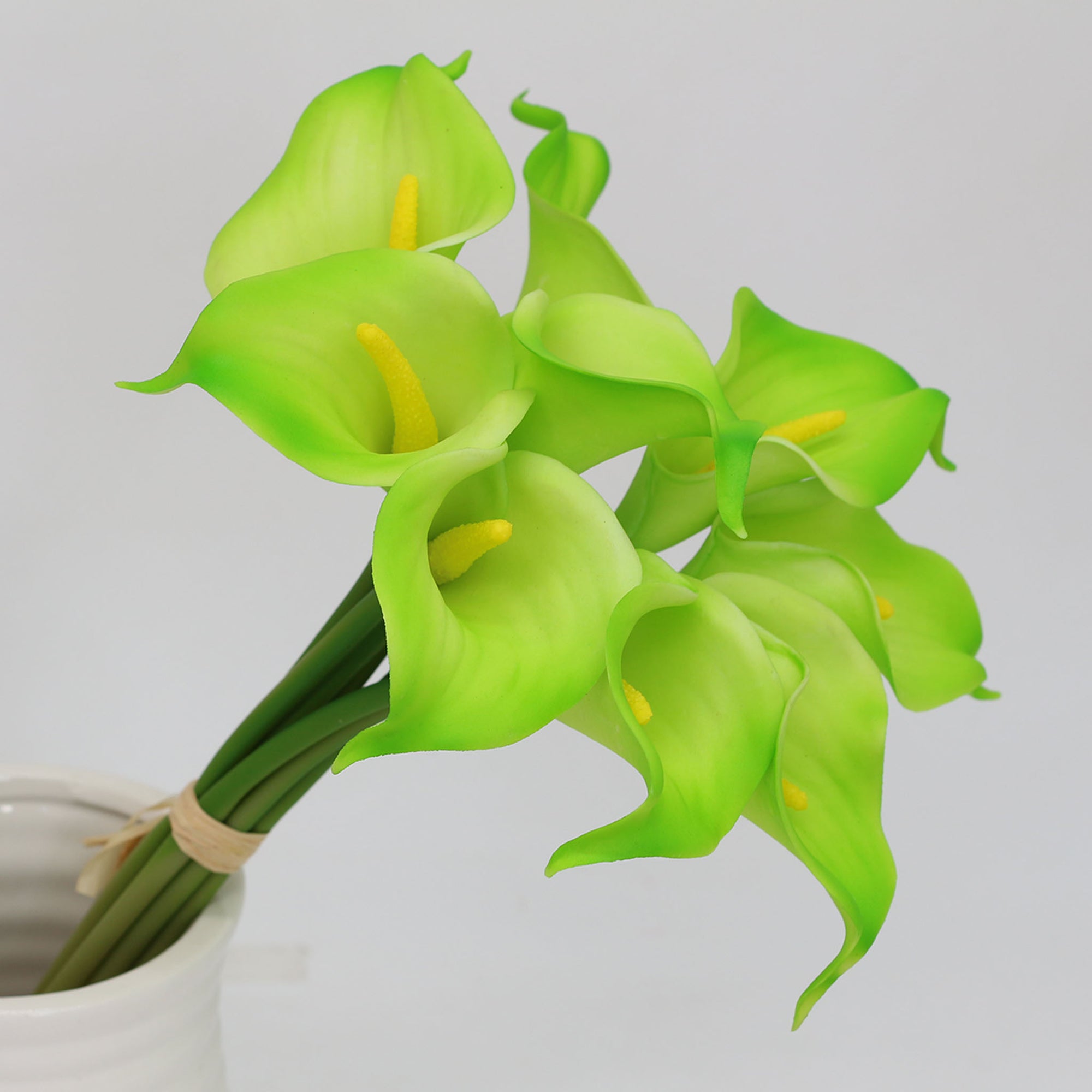 calla lily green flower Lime Green Calla Lily Bouquet Real Touch Flowers for Corsages DIY