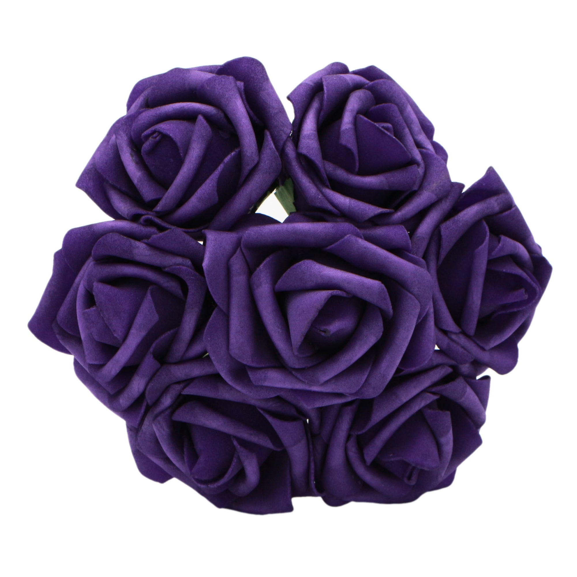 Dark Purple Foam Flowers Fake Roses Wedding Flowers