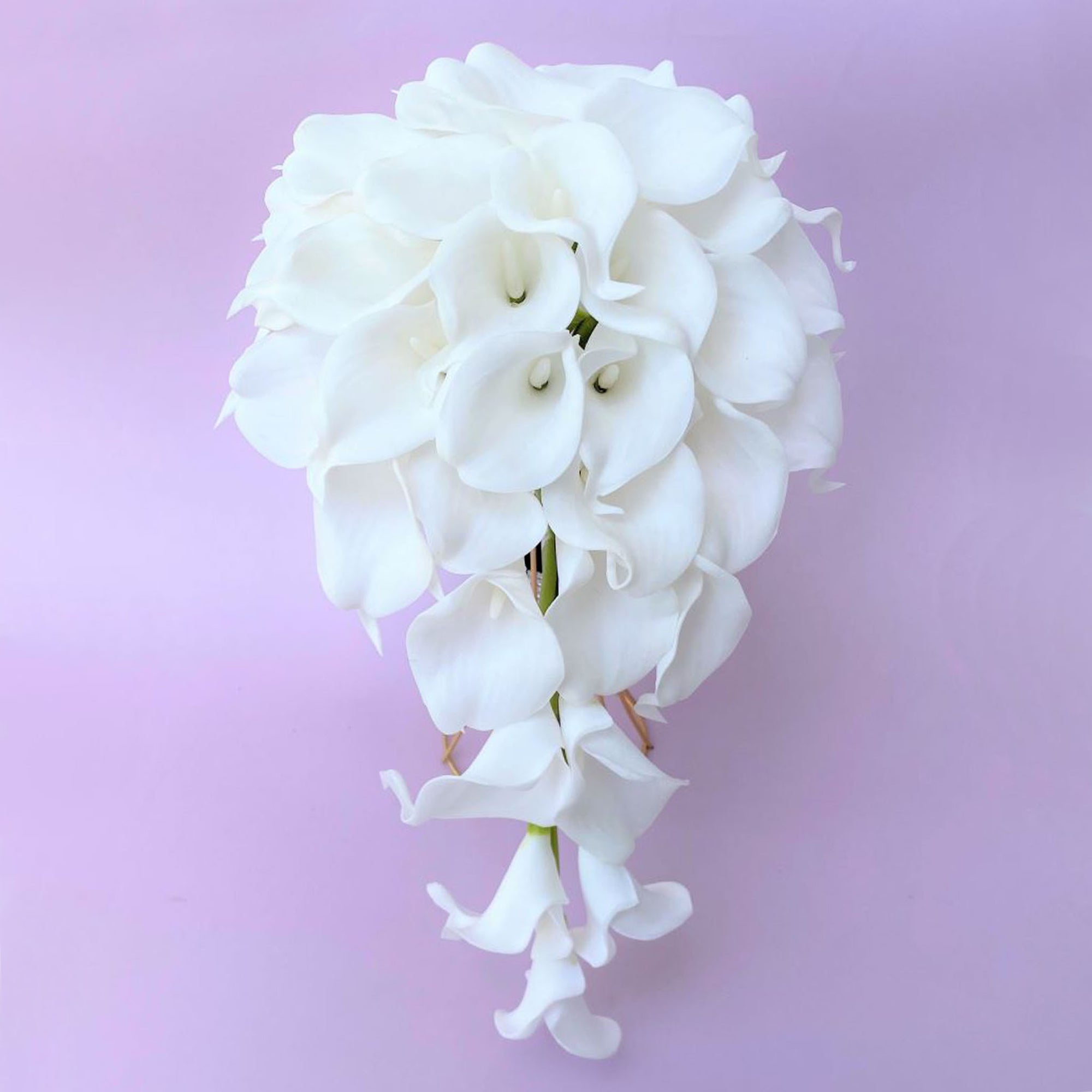 White Calla Lily Cascading Bridal Bouquet