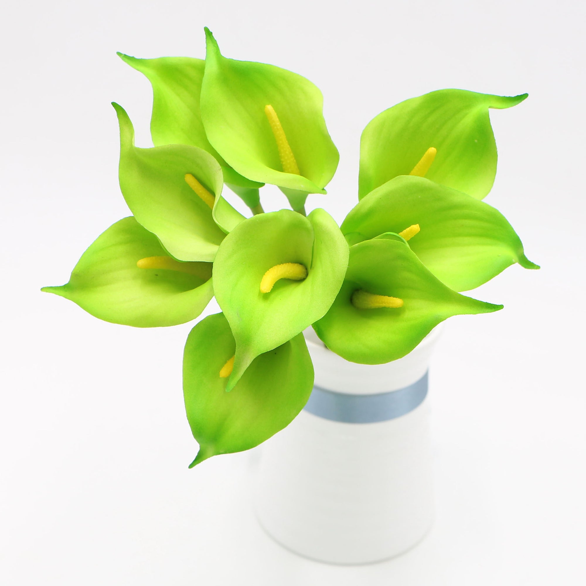Lime Green Calla Lily Bouquet Real Touch Flowers for Corsages DIY