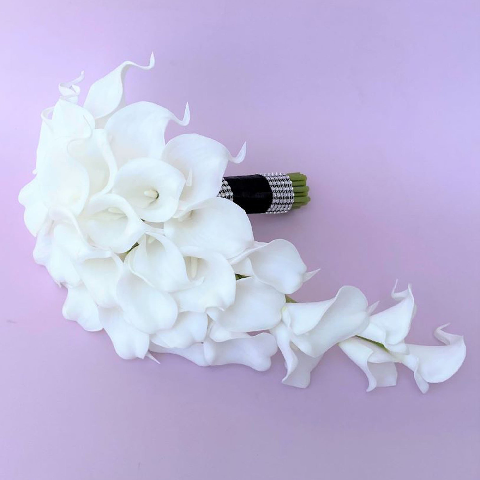 White Calla Lily Cascading Bridal Bouquet