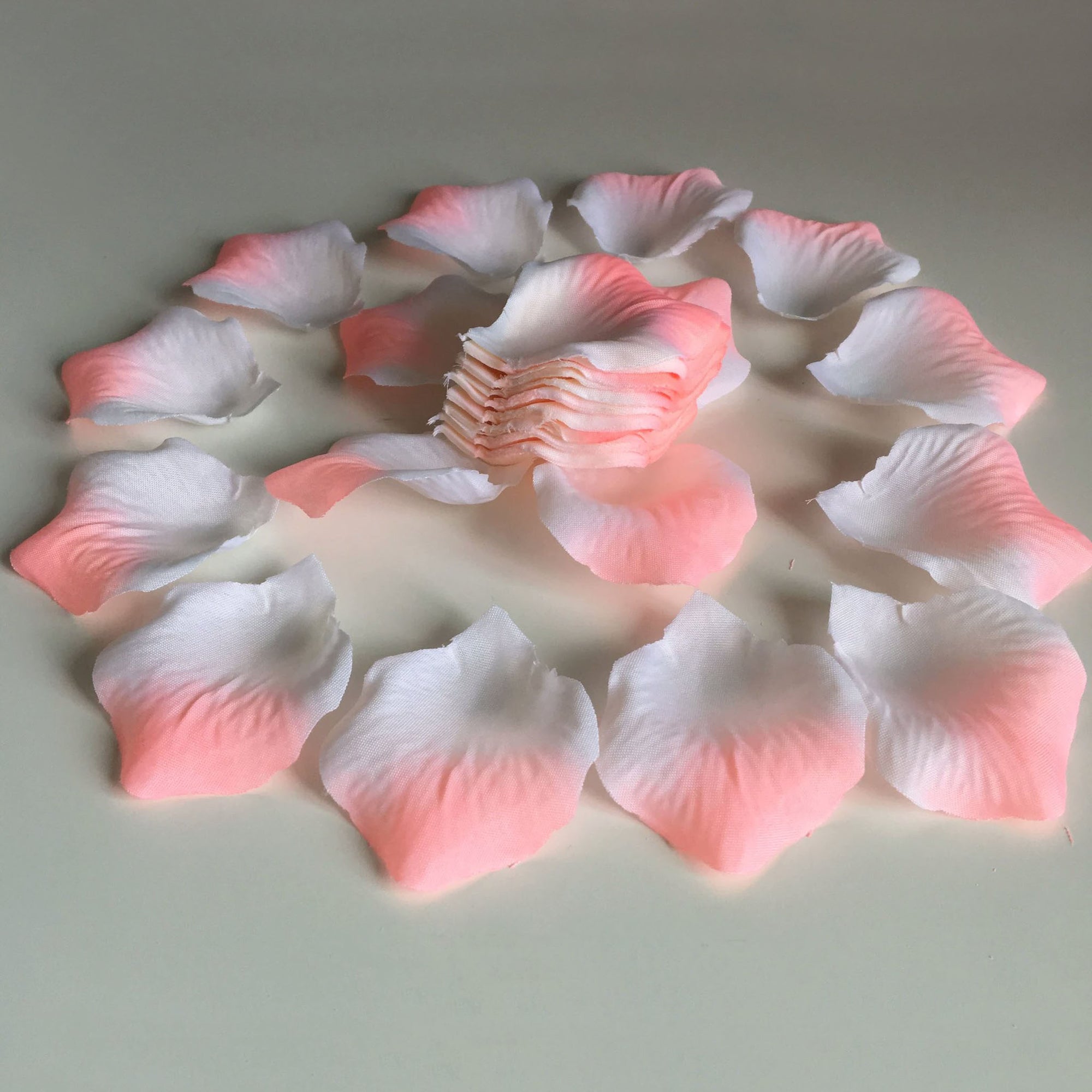 Peach Pink White Fake Flower Silk Rose Petals 500pcs