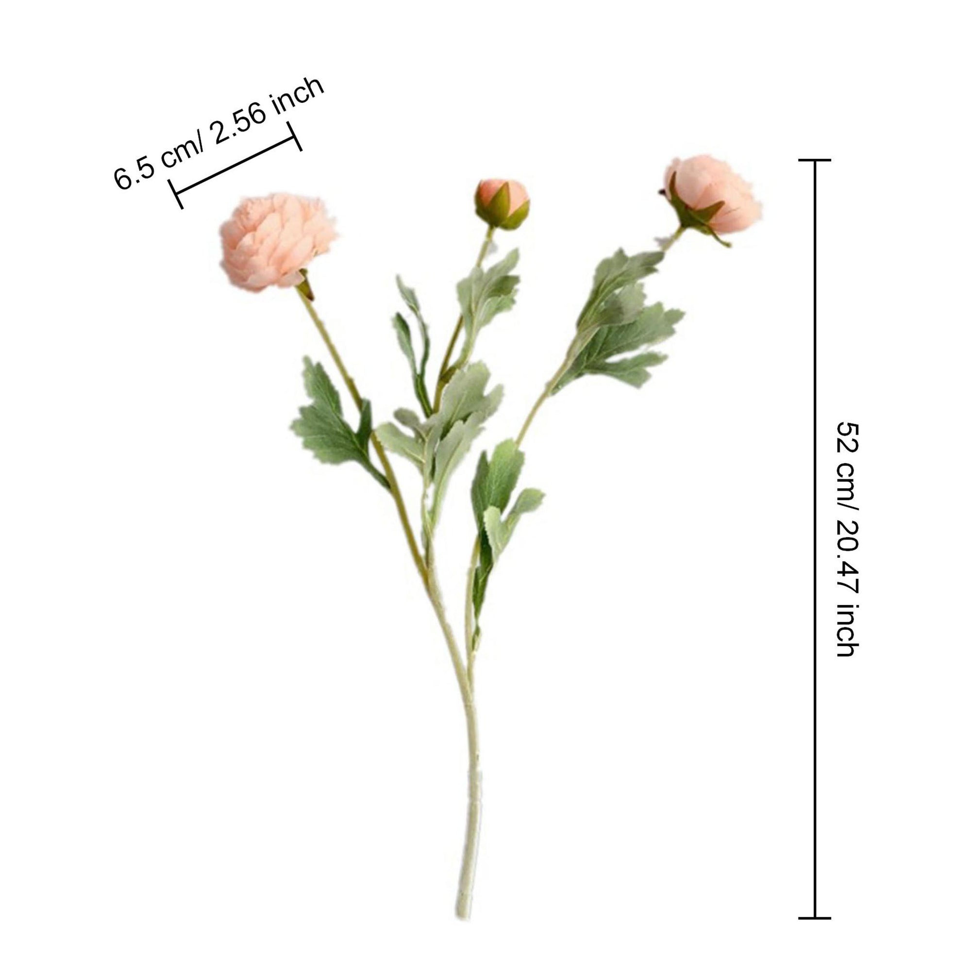 Artificial Ranunculus Flower Branch for Home Arrangement