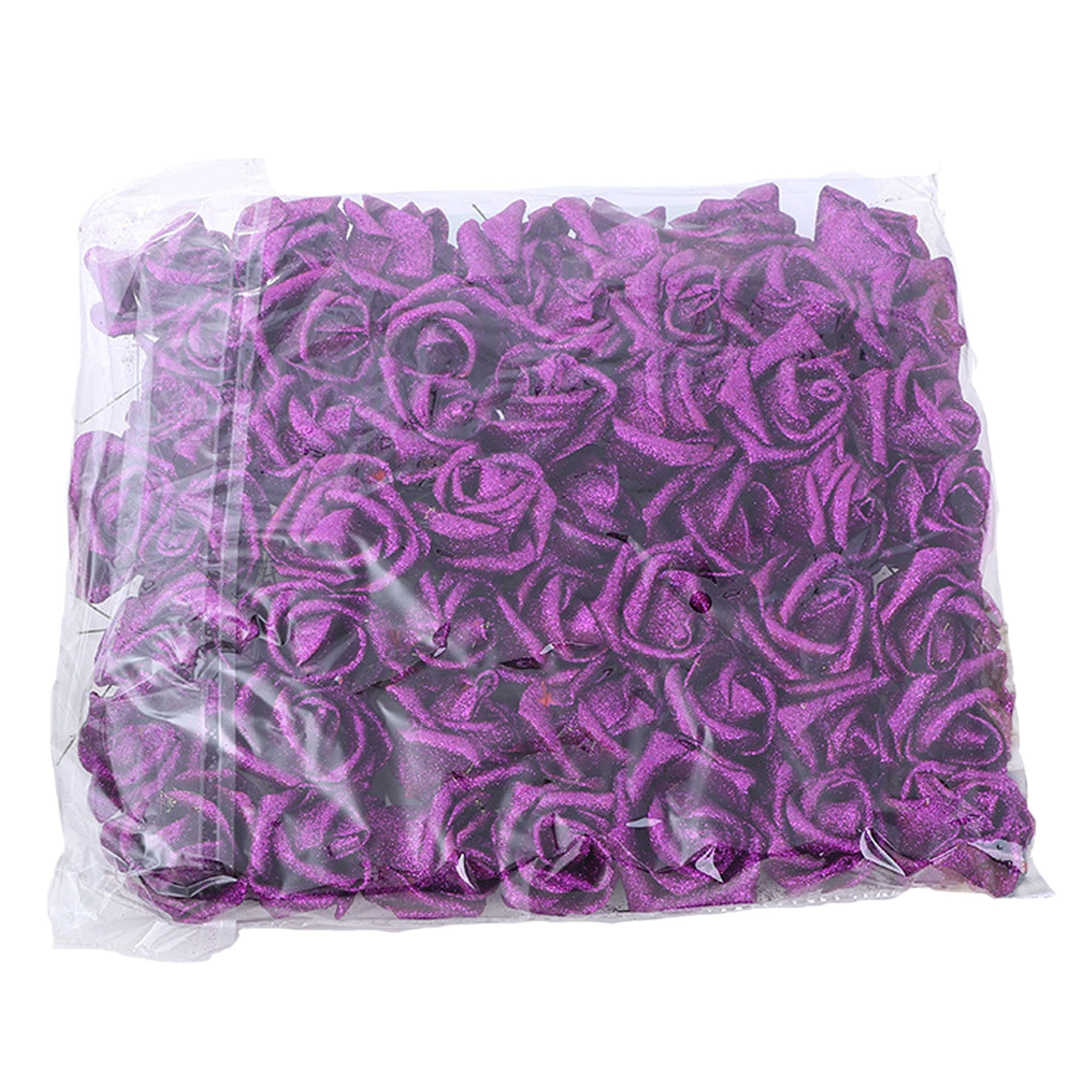 Glitter Flowers Fake Roses 50 Gold Silver Pink Purple