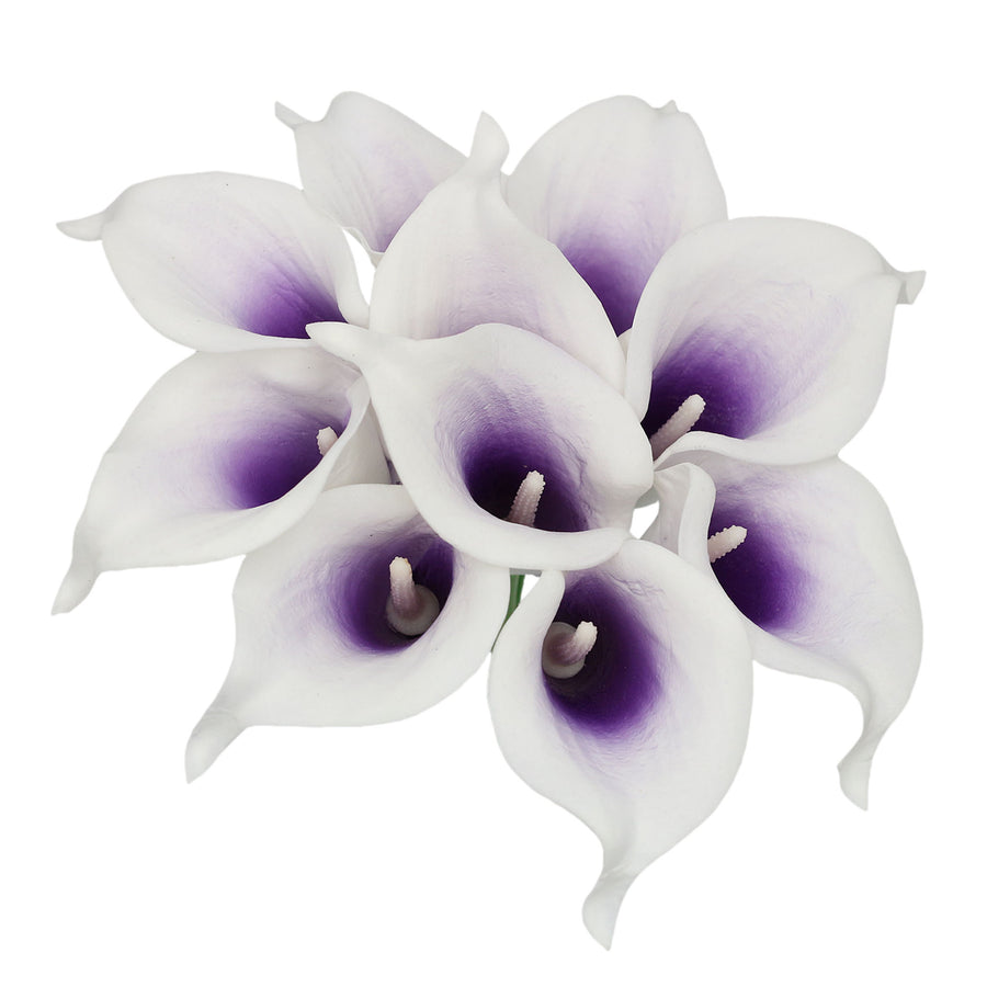 Eggplant Purple Calla Lily Wedding Bouquet - VANRINA