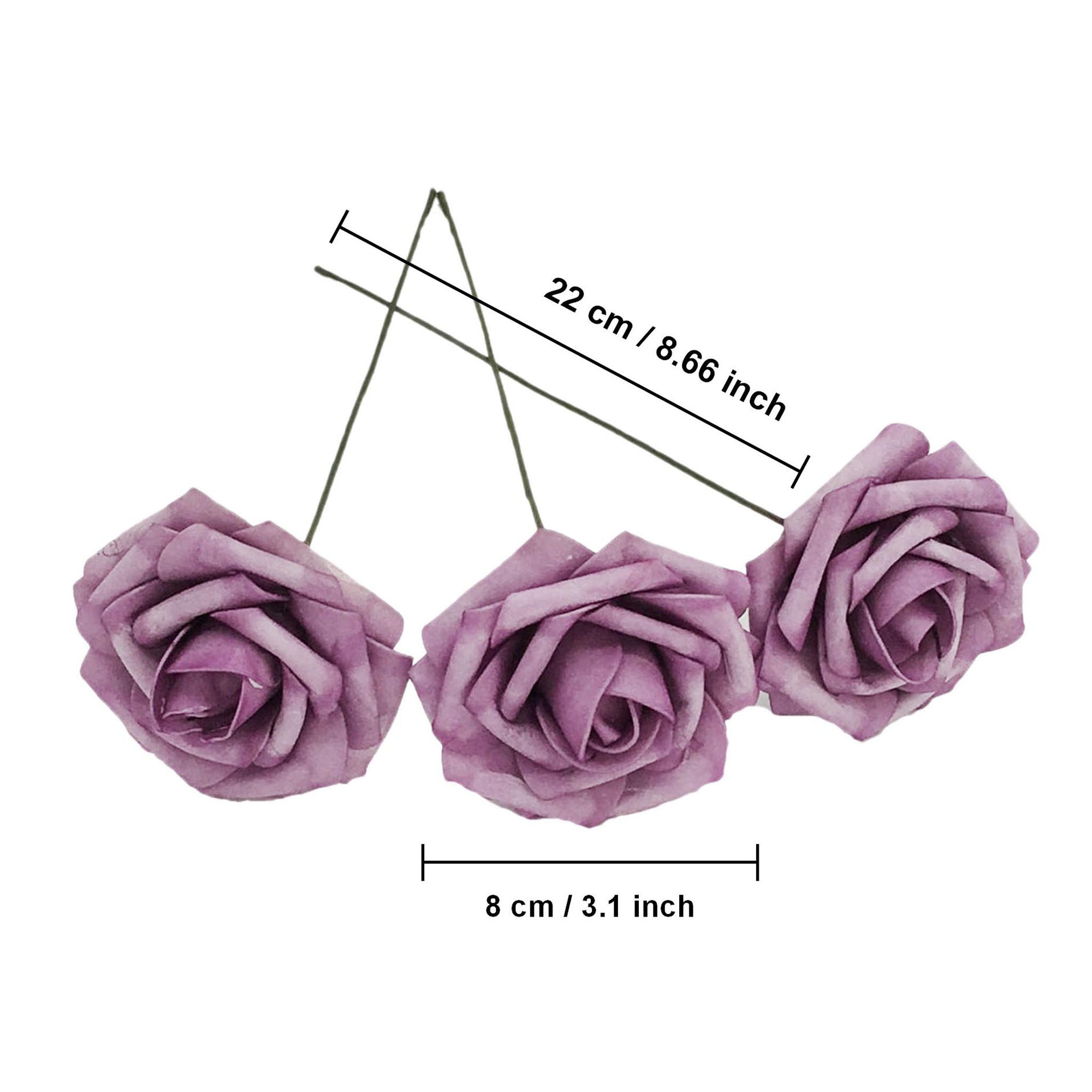 Dusty Purple Foam Roses Artificial Wedding Flowers