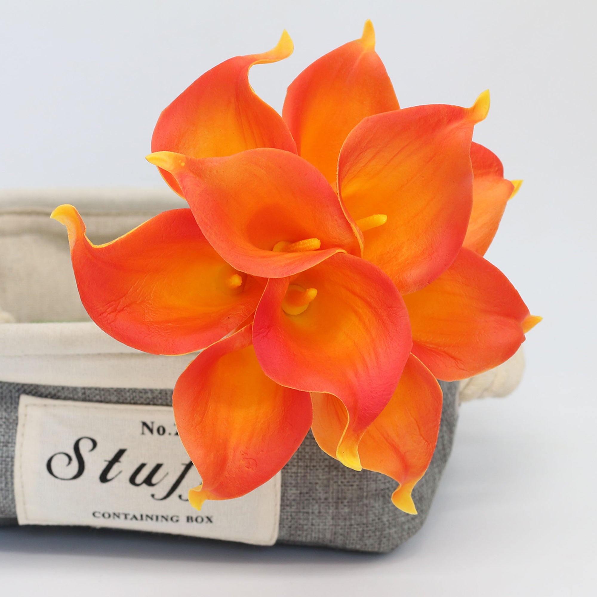 Orange Calla Lily Bulk Flowers Artificial 10 Bouquets