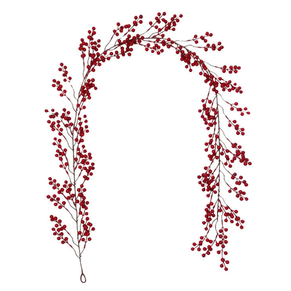 6.3 ft Artificial Red Berry Garlands for Xmas Indoor Outdoor Decor - VANRINA