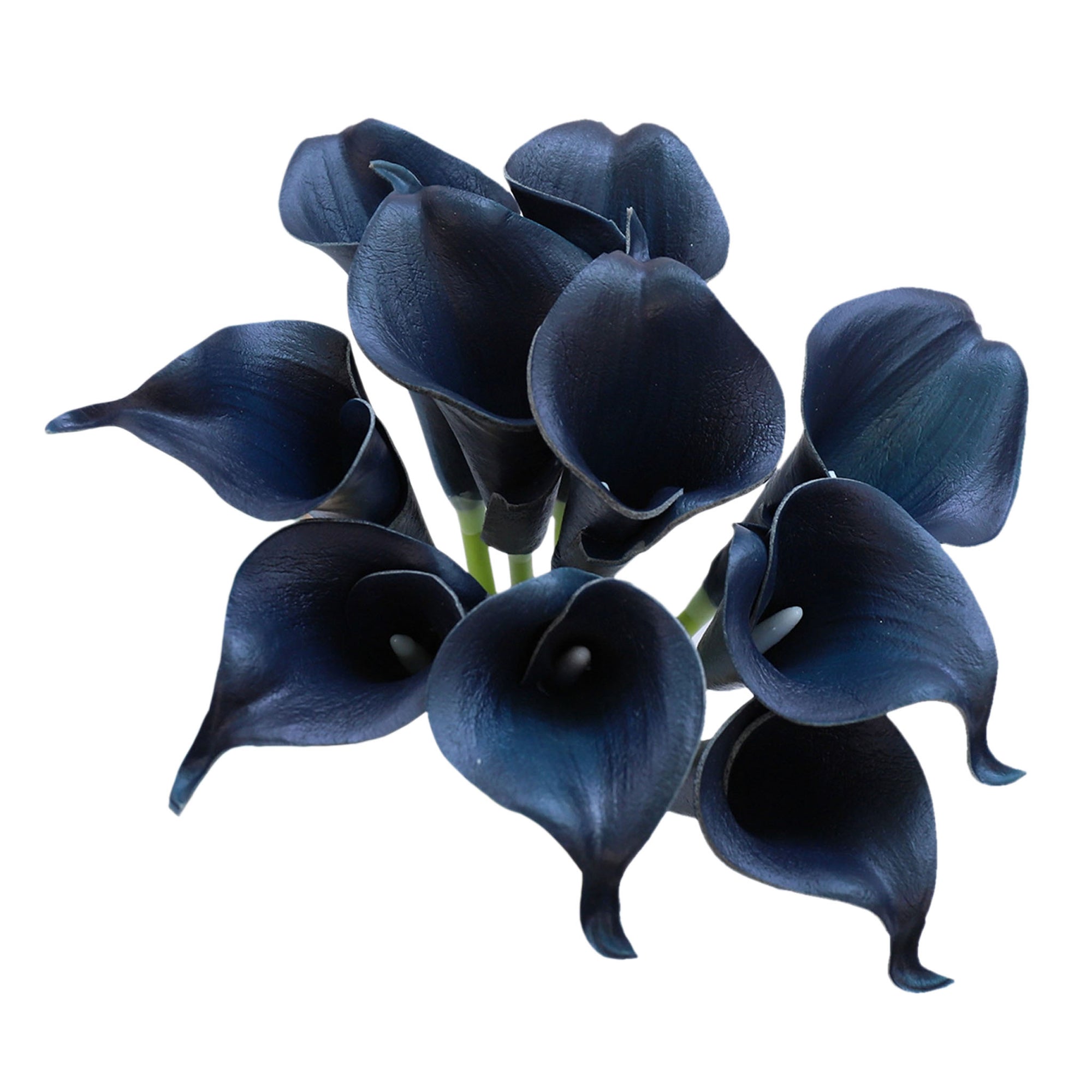 Navy Blue Artificial Calla Lily Bouquets Bulk Flowers