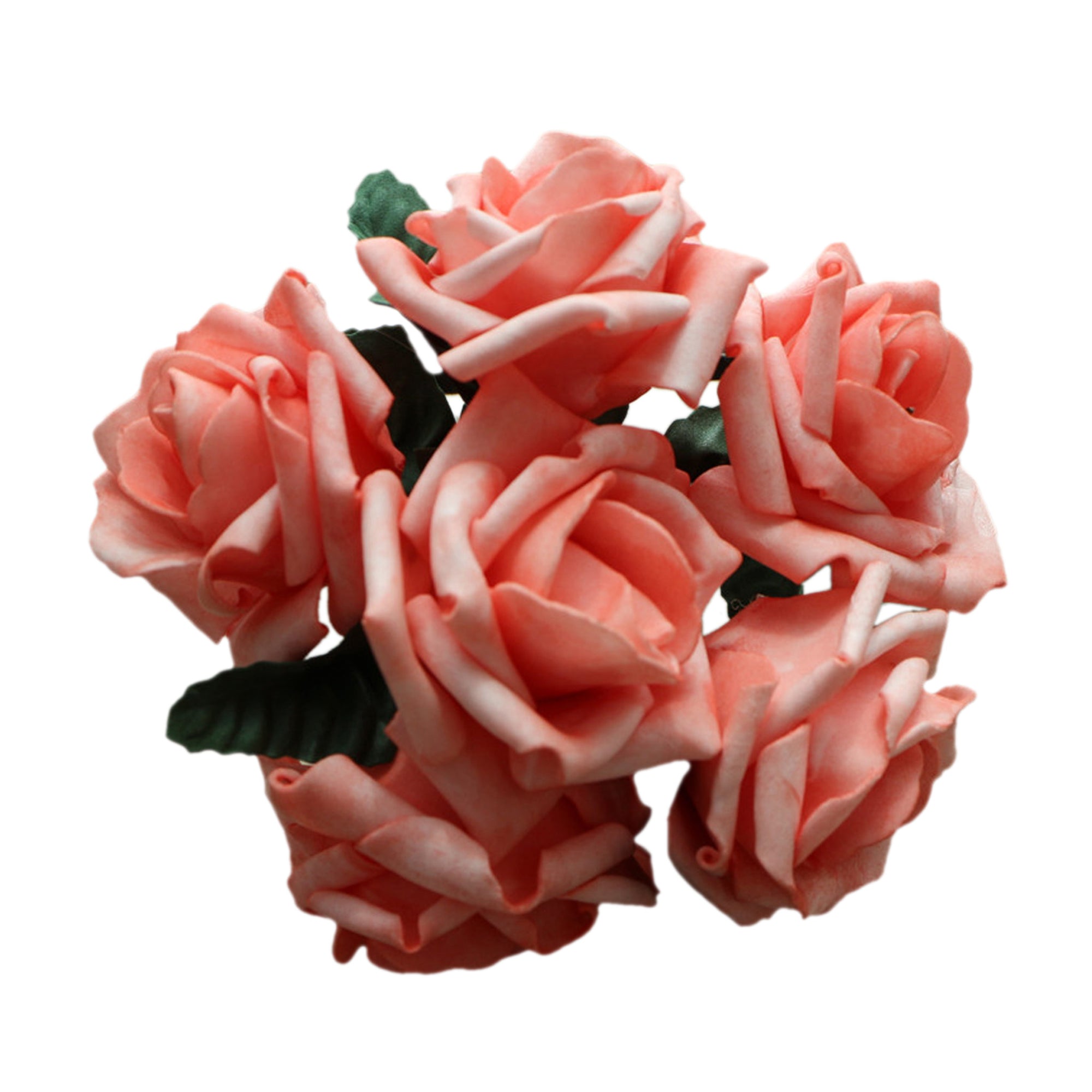 Wedding Flowers in Coral Artificial Foam Roses