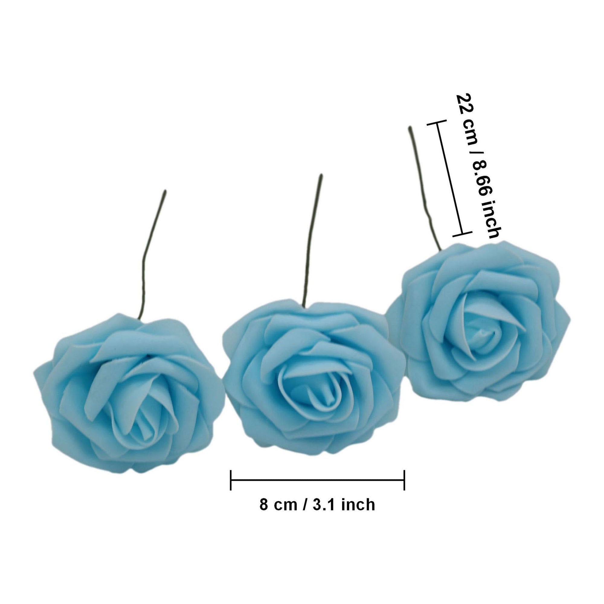 Light Blue Artificial Flowers Bulk Rose Wedding Supplies