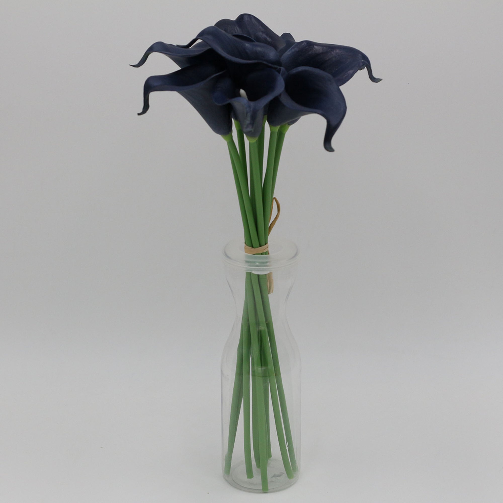 Navy Blue Calla Lilies Artificial Wedding Floral Bouquet