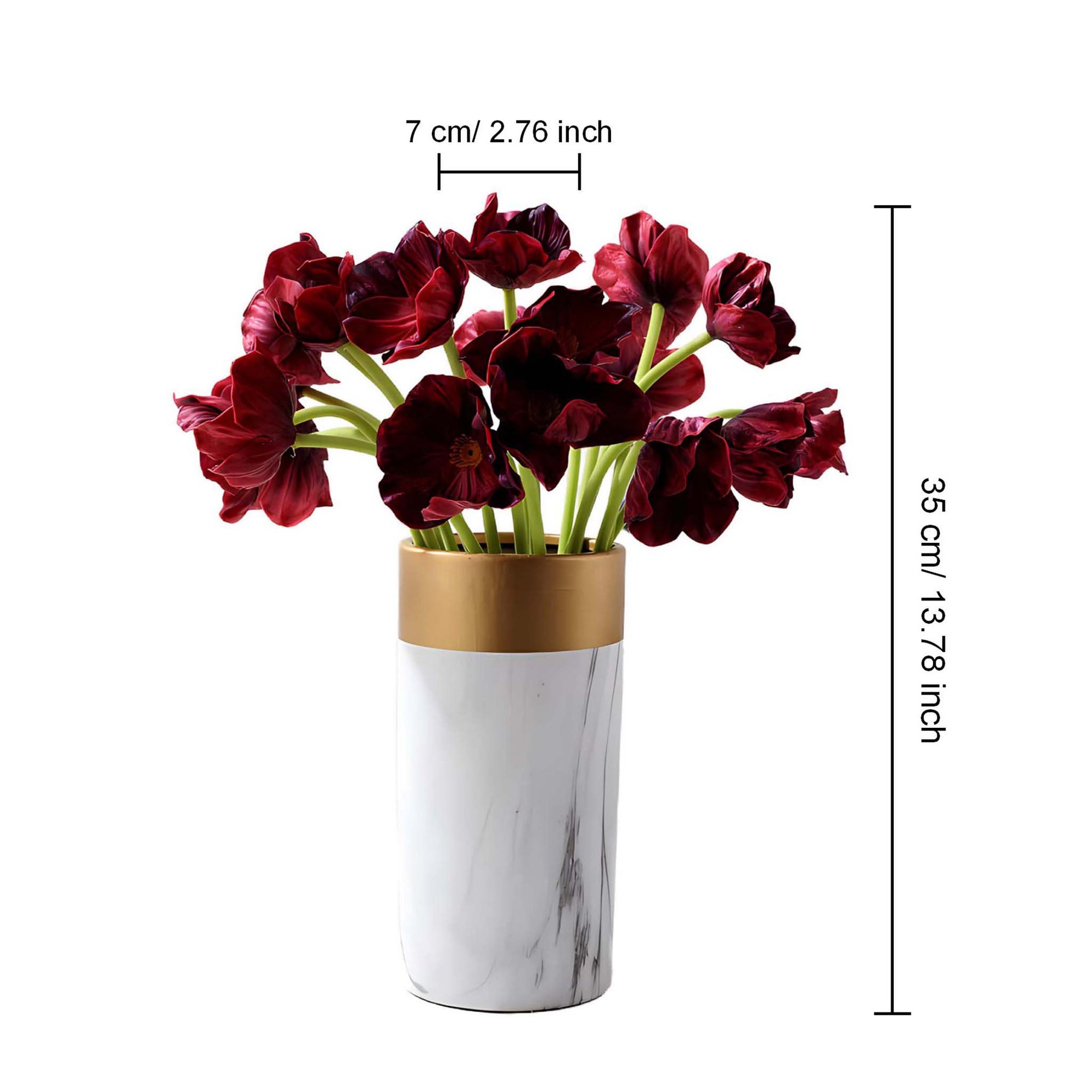 Burgundy Fake Flowers Poppy for Wedding Bouquet Centerpieces