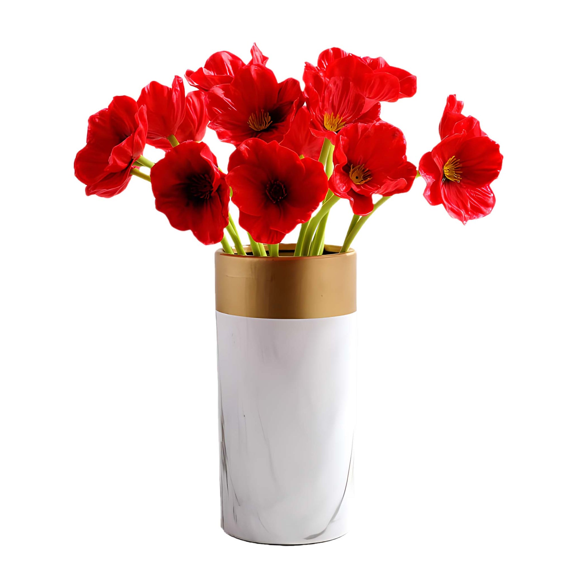 Real Touch Flowers PU Poppy Anemones 10 Blooms
