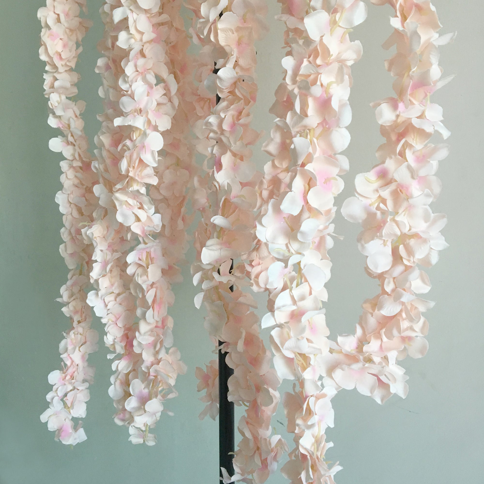 Blush Pink White Wisteria Flower Garland for Wedding Arch