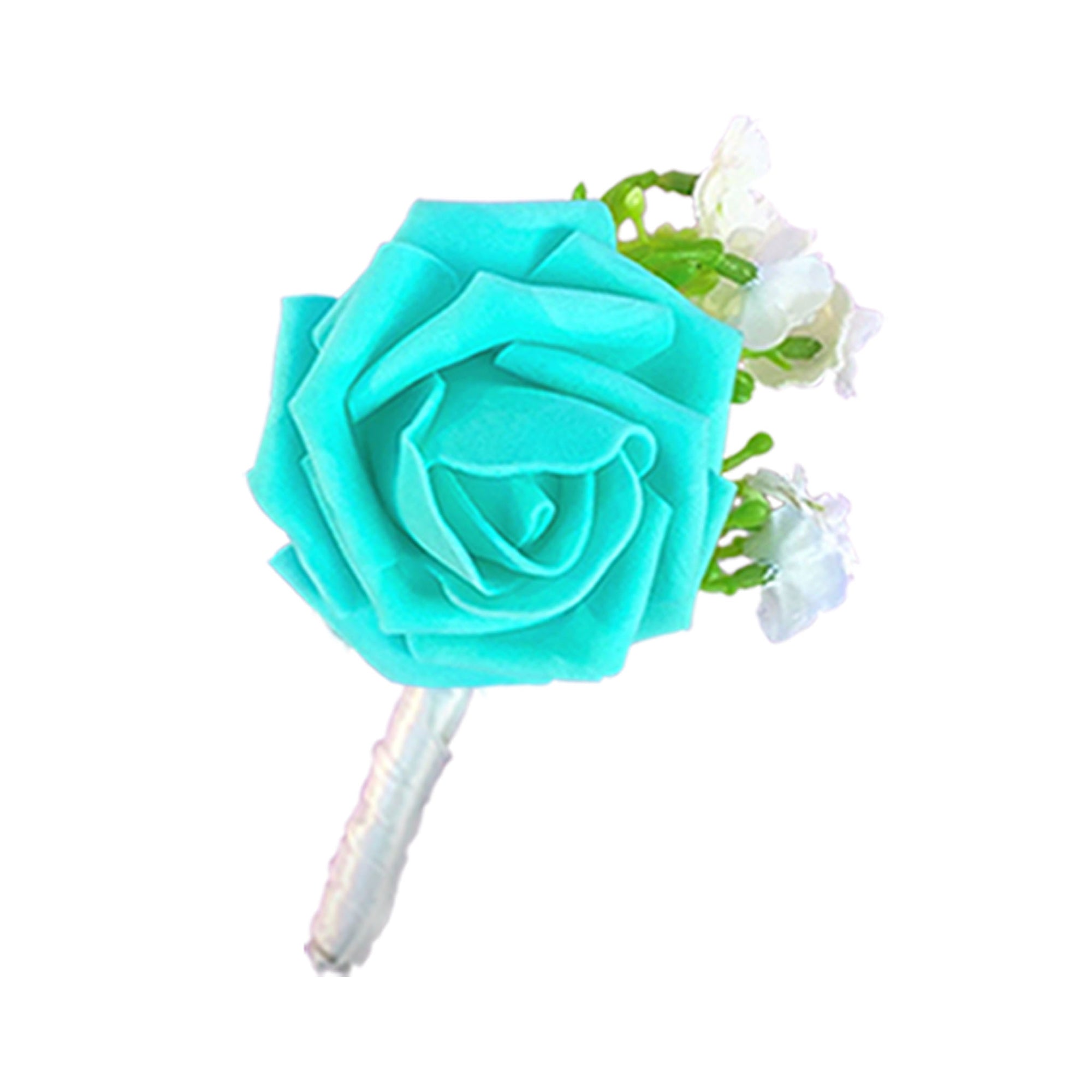 Turquoise Rose Boutonniere for Grooms Bestman