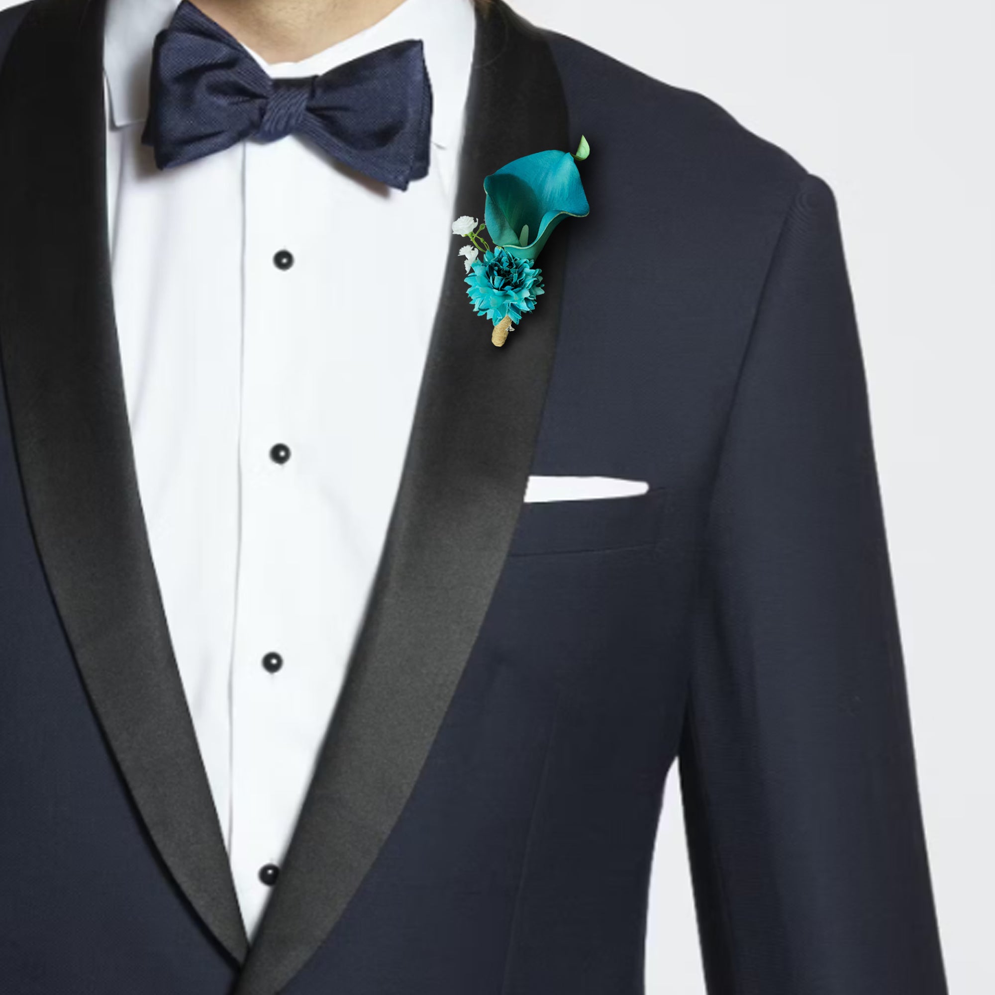 Turquoise Wedding Boutonniere Flower Calla Lily