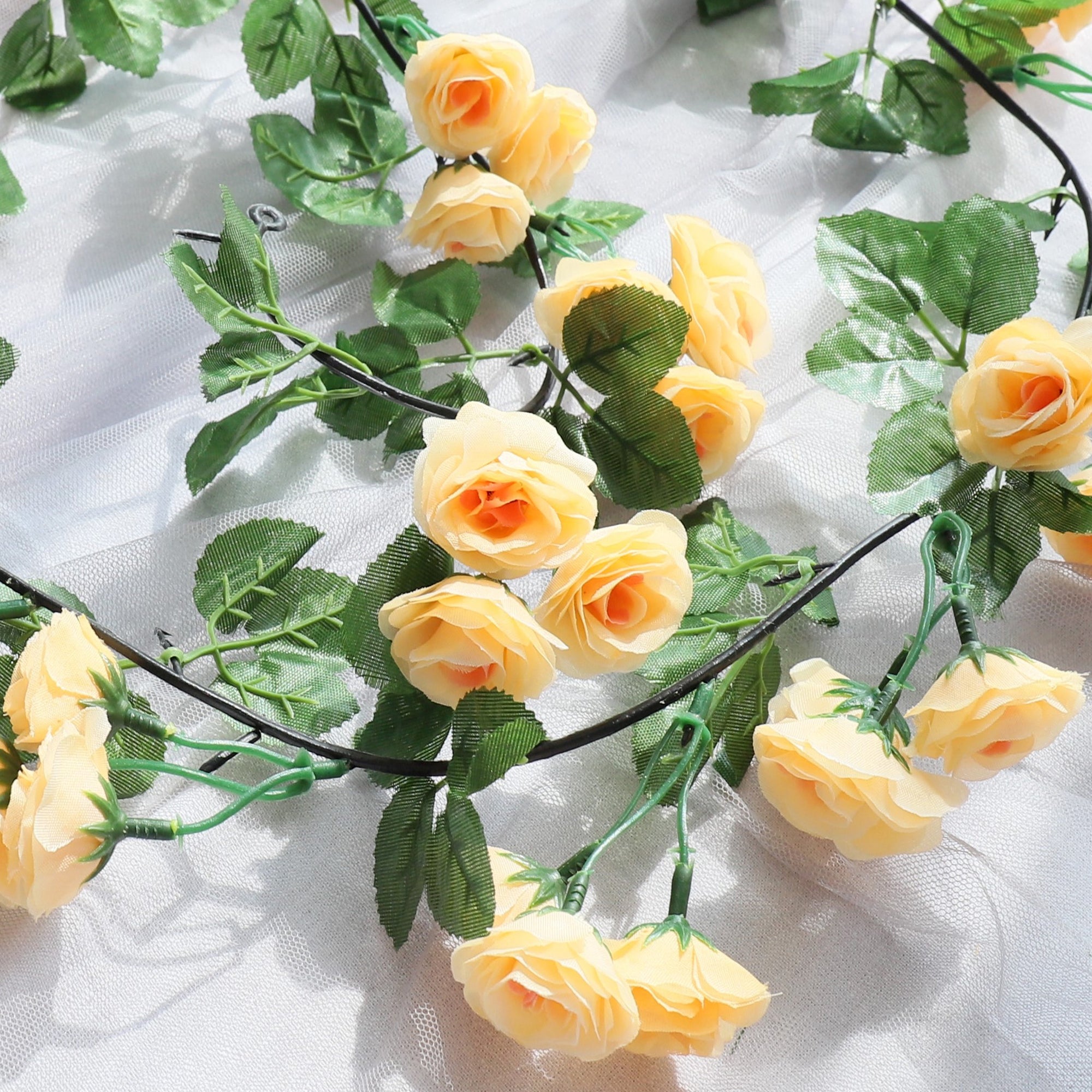 Artificial Flower Vines Tiny Roses Floral Arrangement for Home Wedding