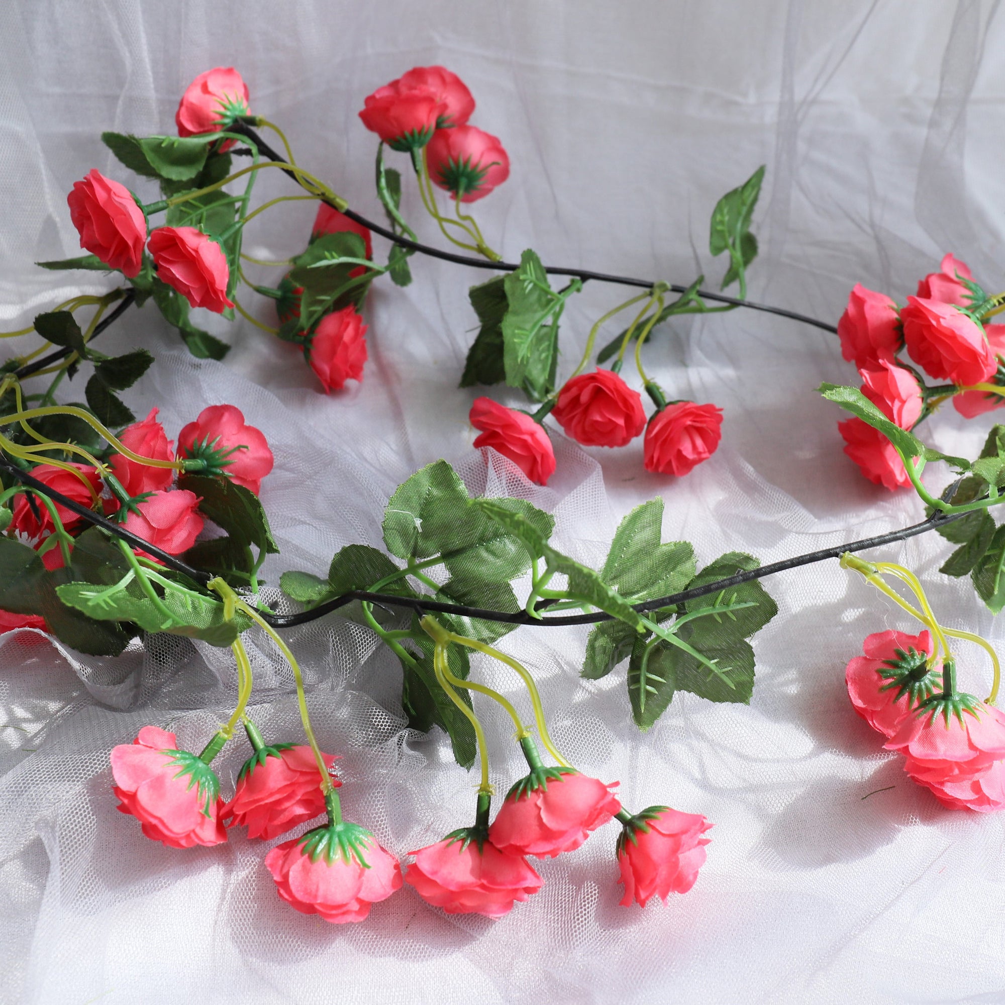 Artificial Flower Vines Tiny Roses Floral Arrangement for Home Wedding