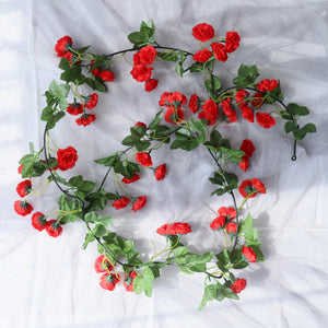 red silk rose garland