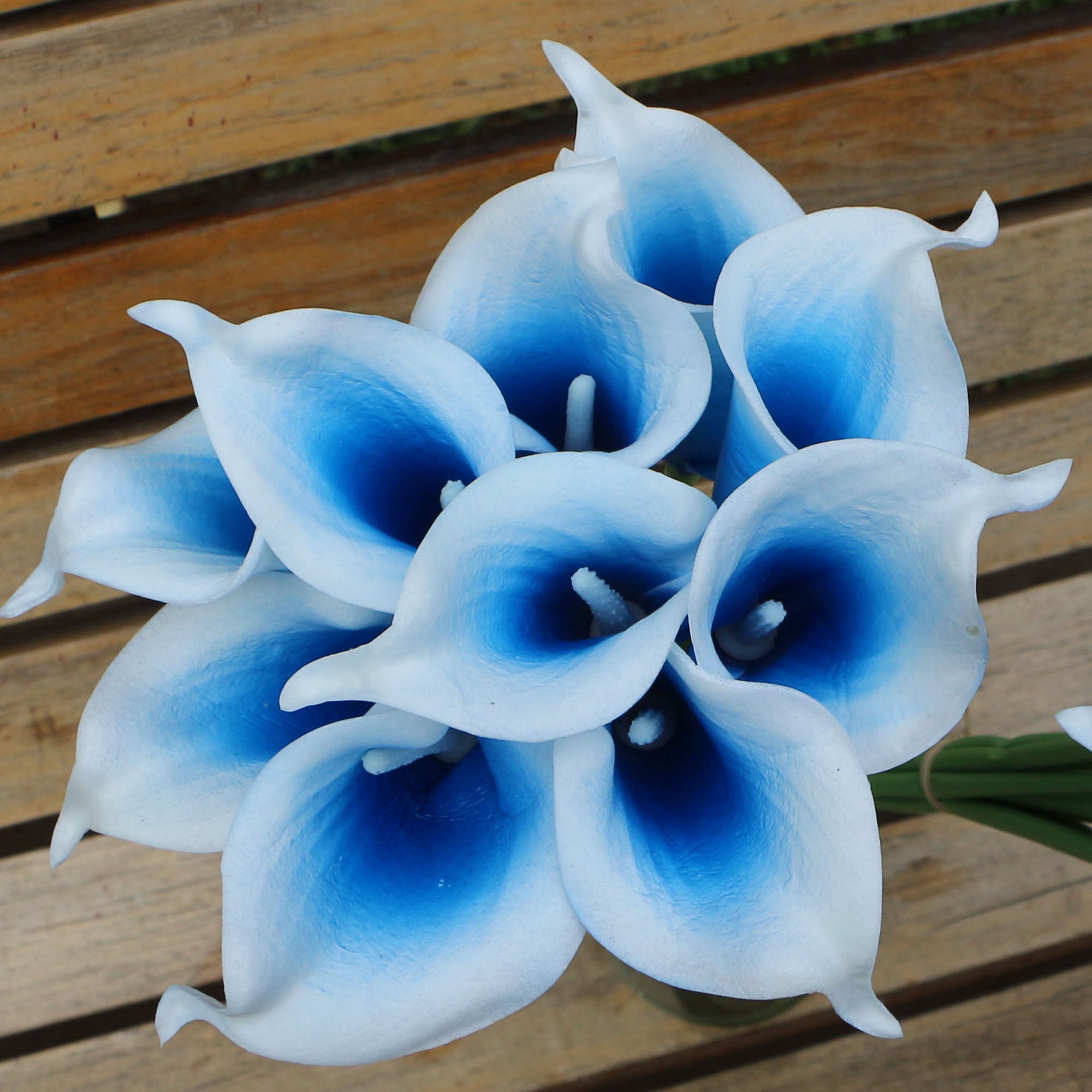 Picasso Calla Lily Blue Bridal Bouquet Wedding Flowers