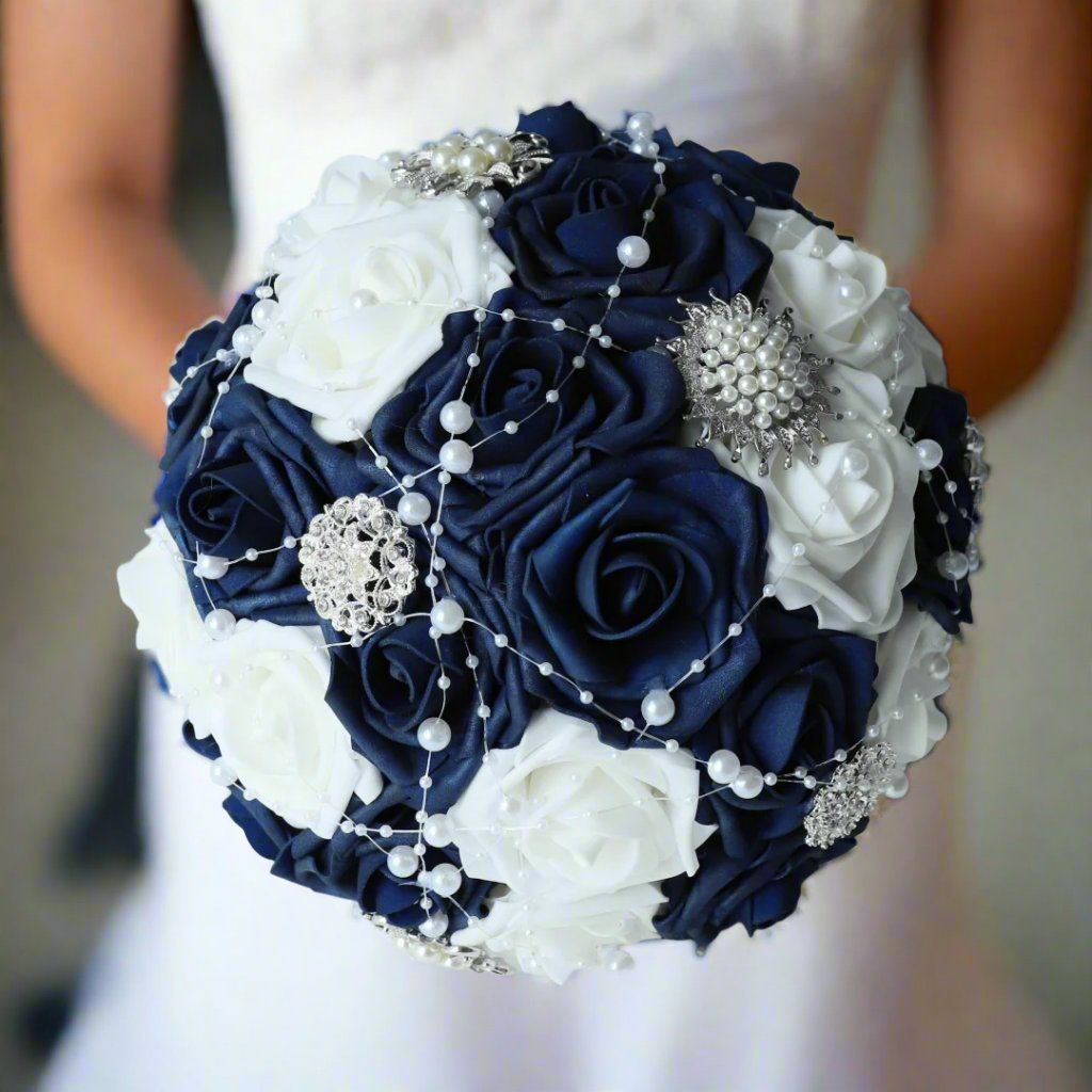 wedding flowers with navy blue dresses Elegant Ball Gowns Off Shoulder Wedding Dresses Lace Flowers Beaded