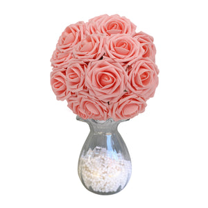 peach pink wedding centerpieces flower ball