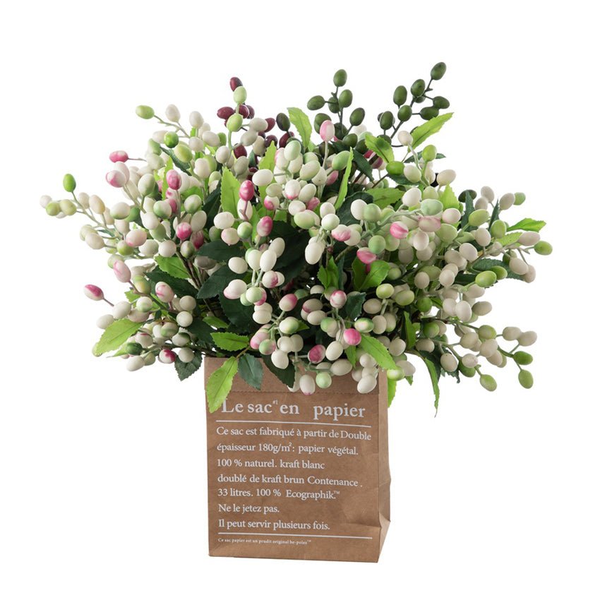 Artificial Berry Plants Olive Fruit Beans 5 Branches - VANRINA