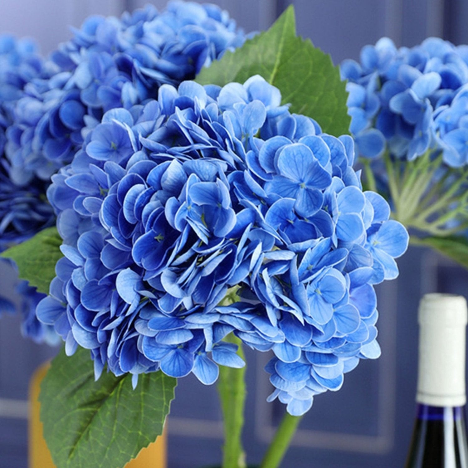 Artificial Blue Hydrangea Bush Real Touch Flowers - VANRINA