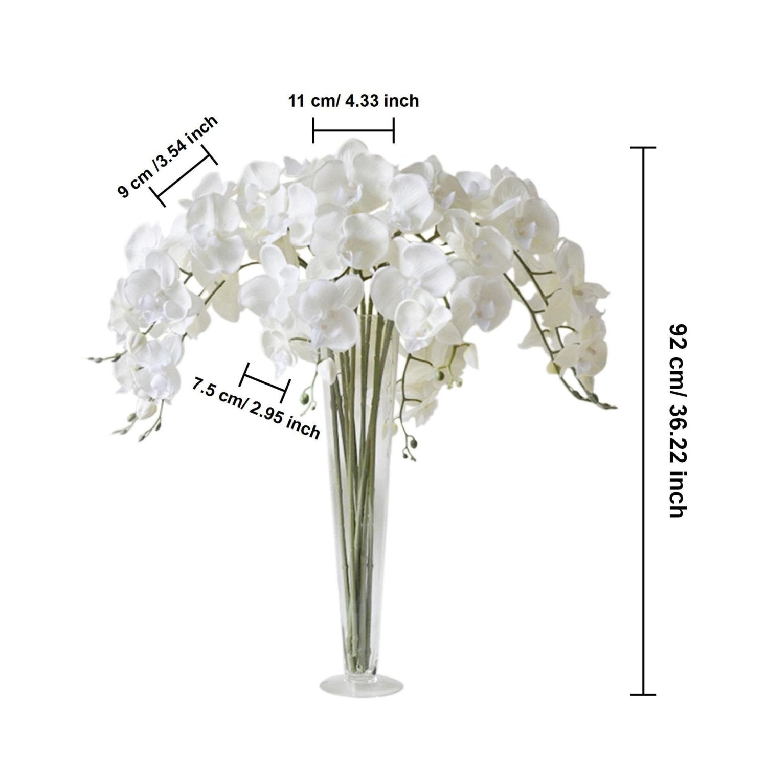 Artificial Butterfly Cream White Orchids Silk Phalaenopsis for Wedding Centerpieces - VANRINA