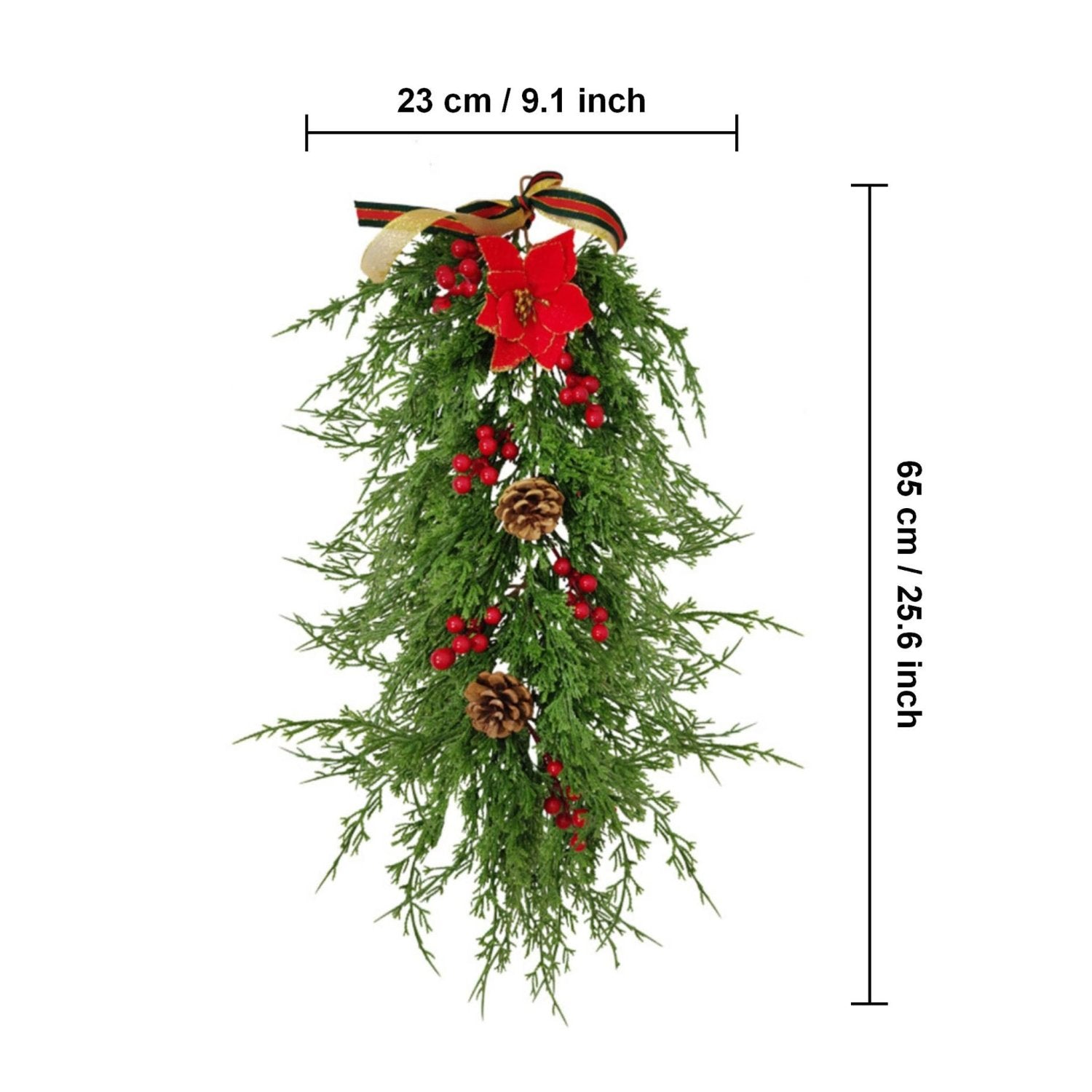 Artificial Christmas Pine Cones Garland for Door Frame - VANRINA