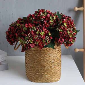 Artificial Hydranage Seeded Hydrangea Bush Red - VANRINA