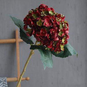 Artificial Hydranage Seeded Hydrangea Bush Red - VANRINA