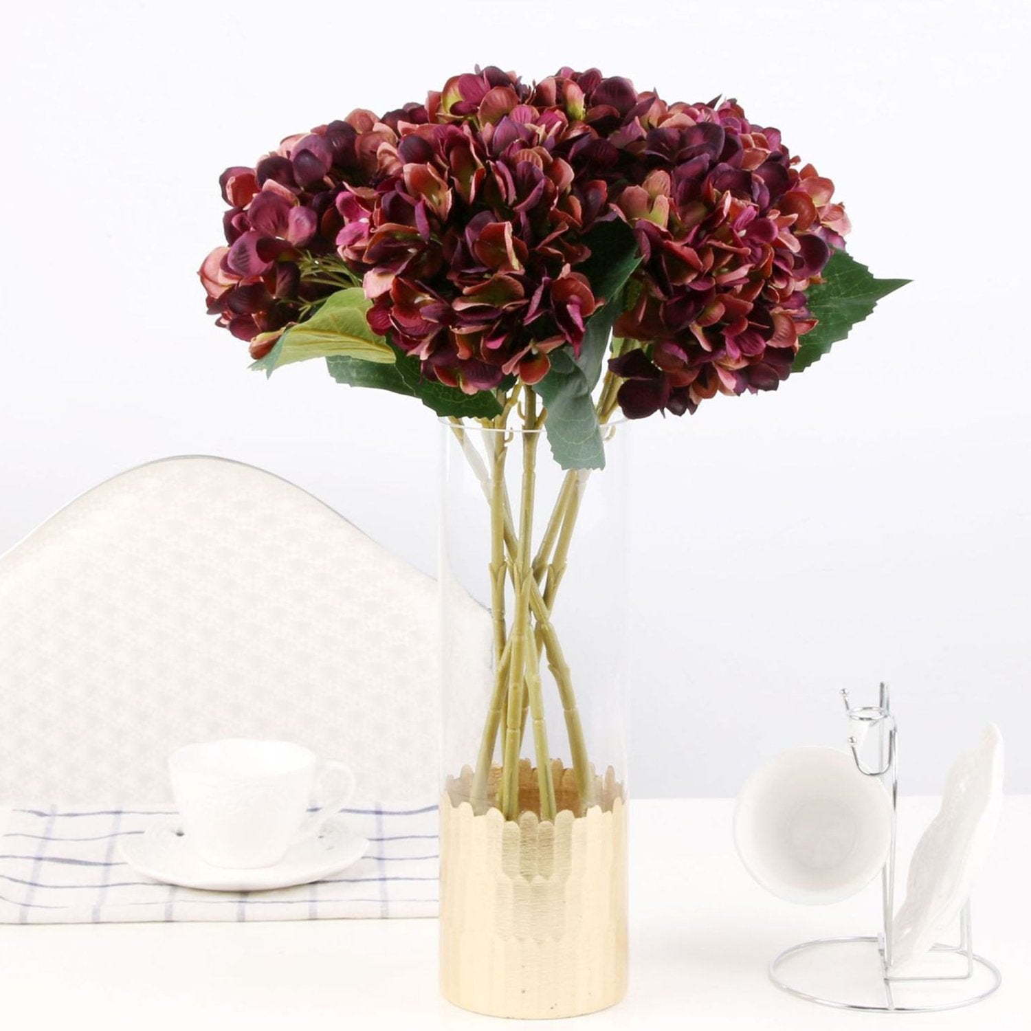 Artificial Hydrangea Bush for Flower Arrangement - VANRINA