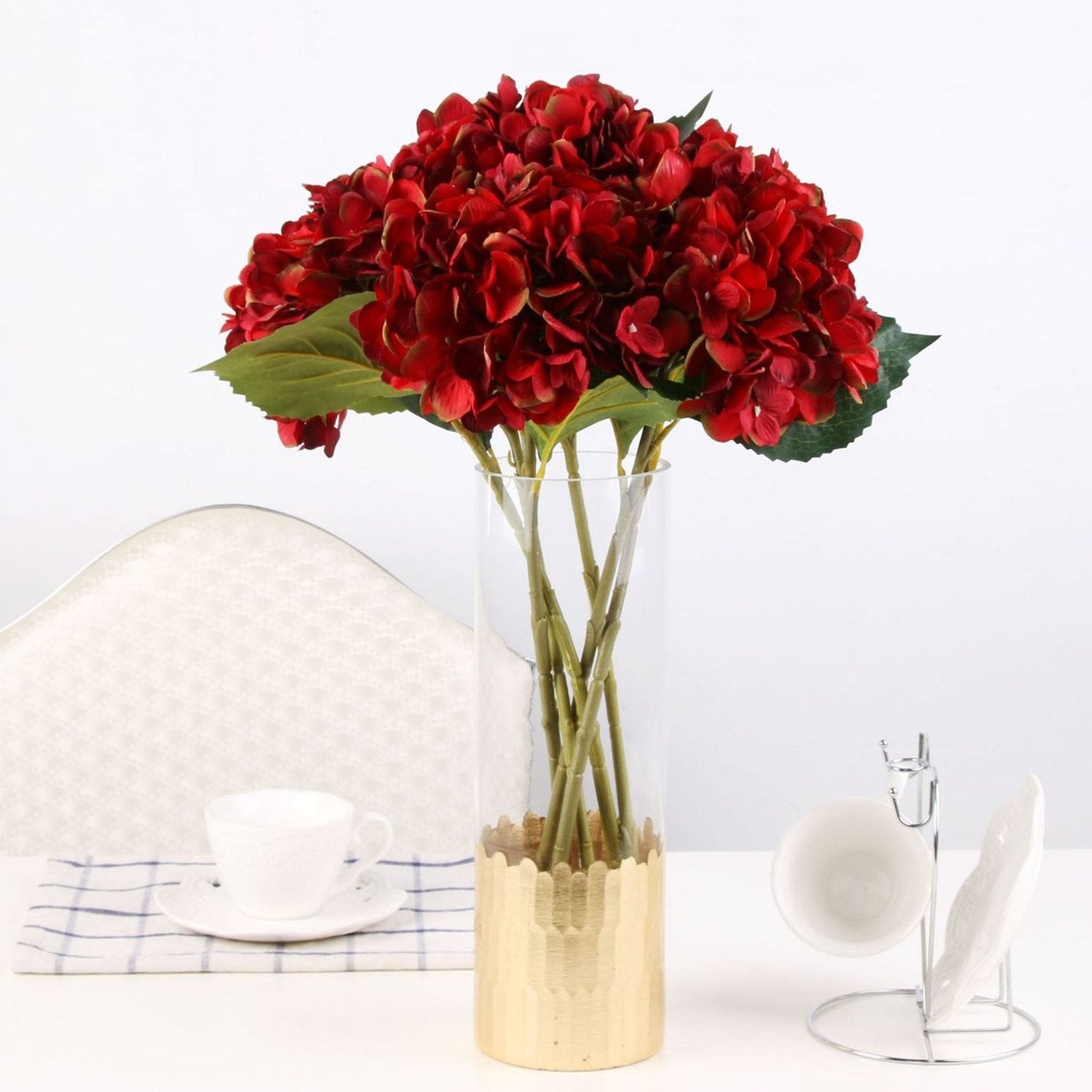Artificial Hydrangea Bush for Flower Arrangement - VANRINA