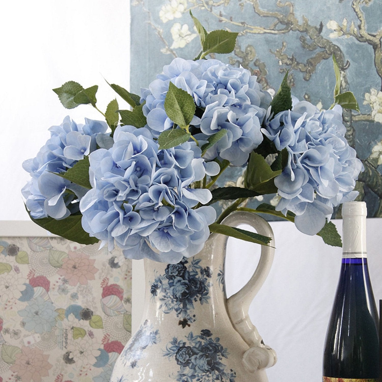 Artificial Hydrangea Silk Hydangea Flowers 6 inch - VANRINA